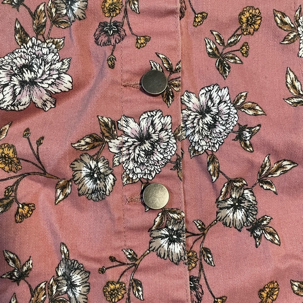 Juniors' SO Pinafore Pink Floral Jumper/Dress- Size Medium - Picture 8 of 14